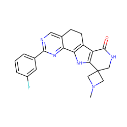 CN1CC2(CNC(=O)c3c2[nH]c2c3CCc3cnc(-c4cccc(F)c4)nc3-2)C1 ZINC000072107952