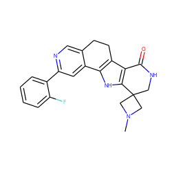 CN1CC2(CNC(=O)c3c2[nH]c2c3CCc3cnc(-c4ccccc4F)cc3-2)C1 ZINC000058638744