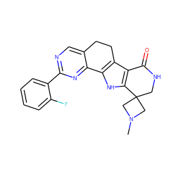 CN1CC2(CNC(=O)c3c2[nH]c2c3CCc3cnc(-c4ccccc4F)nc3-2)C1 ZINC000072107305