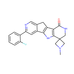 CN1CC2(CNC(=O)c3c2[nH]c2c3Cc3cnc(-c4ccccc4F)cc3-2)C1 ZINC000072111508