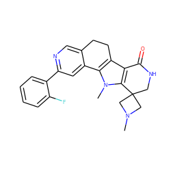 CN1CC2(CNC(=O)c3c4c(n(C)c32)-c2cc(-c3ccccc3F)ncc2CC4)C1 ZINC000072141130