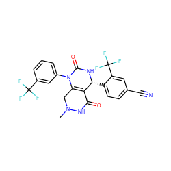 CN1CC2=C(C(=O)N1)[C@@H](c1ccc(C#N)cc1C(F)(F)F)NC(=O)N2c1cccc(C(F)(F)F)c1 ZINC000096176114