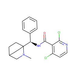 CN1CC2CCC1([C@H](NC(=O)c1c(Cl)ccnc1Cl)c1ccccc1)CC2 ZINC000141541786