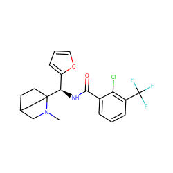 CN1CC2CCC1([C@H](NC(=O)c1cccc(C(F)(F)F)c1Cl)c1ccco1)CC2 ZINC000141388723