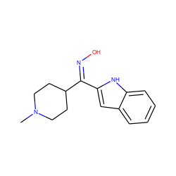 CN1CCC(/C(=N/O)c2cc3ccccc3[nH]2)CC1 ZINC000066260223