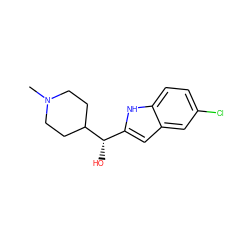 CN1CCC([C@@H](O)c2cc3cc(Cl)ccc3[nH]2)CC1 ZINC000028390858