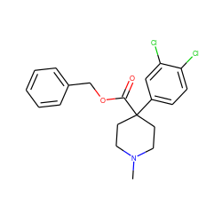 CN1CCC(C(=O)OCc2ccccc2)(c2ccc(Cl)c(Cl)c2)CC1 ZINC000064573280