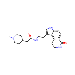 CN1CCC(CC(=O)NCCc2c[nH]c3ccc4c(c23)CCNC4=O)CC1 ZINC000043012811