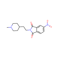 CN1CCC(CCN2C(=O)c3ccc([N+](=O)[O-])cc3C2=O)CC1 ZINC000013730955