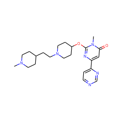 CN1CCC(CCN2CCC(Oc3nc(-c4ccncn4)cc(=O)n3C)CC2)CC1 ZINC000146541007