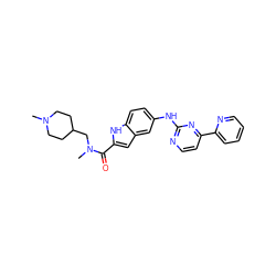 CN1CCC(CN(C)C(=O)c2cc3cc(Nc4nccc(-c5ccccn5)n4)ccc3[nH]2)CC1 ZINC000144207512