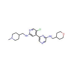 CN1CCC(CNc2cc(-c3cncc(NCC4CCOCC4)n3)c(Cl)cn2)CC1 ZINC000169703792