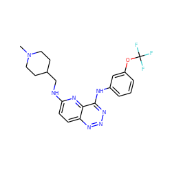 CN1CCC(CNc2ccc3nnnc(Nc4cccc(OC(F)(F)F)c4)c3n2)CC1 ZINC000653710289