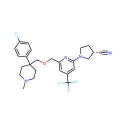 CN1CCC(COCc2cc(C(F)(F)F)cc(N3CC[C@H](C#N)C3)n2)(c2ccc(F)cc2)CC1 ZINC000095592992