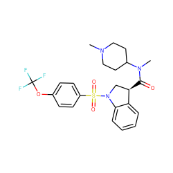 CN1CCC(N(C)C(=O)[C@@H]2CN(S(=O)(=O)c3ccc(OC(F)(F)F)cc3)c3ccccc32)CC1 ZINC000003816876