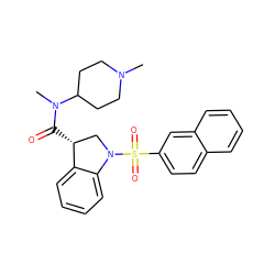 CN1CCC(N(C)C(=O)[C@@H]2CN(S(=O)(=O)c3ccc4ccccc4c3)c3ccccc32)CC1 ZINC000049125529