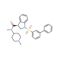 CN1CCC(N(C)C(=O)[C@@H]2CN(S(=O)(=O)c3cccc(-c4ccccc4)c3)c3ccccc32)CC1 ZINC000049045676