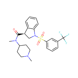 CN1CCC(N(C)C(=O)[C@@H]2CN(S(=O)(=O)c3cccc(C(F)(F)F)c3)c3ccccc32)CC1 ZINC000049785657