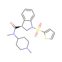 CN1CCC(N(C)C(=O)[C@@H]2CN(S(=O)(=O)c3cccs3)c3ccccc32)CC1 ZINC000049035216