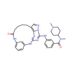 CN1CCC(N(C)C(=O)c2cccc(Nc3nc4nc5c(cnn35)CCCCC(=O)Nc3cccc(c3)N4)c2)CC1 ZINC000029129157