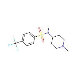 CN1CCC(N(C)S(=O)(=O)c2ccc(C(F)(F)F)cc2)CC1 ZINC000068037470