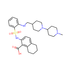 CN1CCC(N2CCC(CNc3ccccc3S(=O)(=O)Nc3ccc4c(c3C(=O)O)CCCC4)CC2)CC1 ZINC000014964665