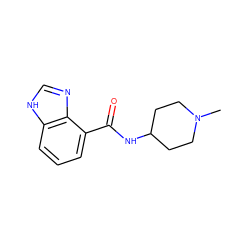 CN1CCC(NC(=O)c2cccc3[nH]cnc23)CC1 ZINC000013491743