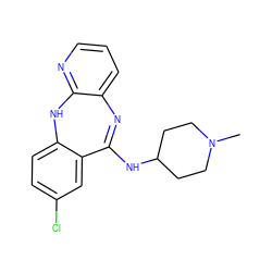 CN1CCC(NC2=Nc3cccnc3Nc3ccc(Cl)cc32)CC1 ZINC000013492085