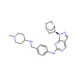 CN1CCC(NCc2ccc(Nc3ncc4cnn([C@H]5C[C@@H]6CC[C@H]5C6)c4n3)cc2)CC1 ZINC000204918280