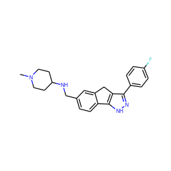 CN1CCC(NCc2ccc3c(c2)Cc2c(-c4ccc(F)cc4)n[nH]c2-3)CC1 ZINC000043015325