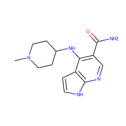 CN1CCC(Nc2c(C(N)=O)cnc3[nH]ccc23)CC1 ZINC000118037020