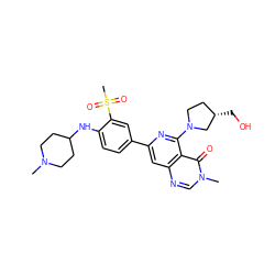 CN1CCC(Nc2ccc(-c3cc4ncn(C)c(=O)c4c(N4CC[C@H](CO)C4)n3)cc2S(C)(=O)=O)CC1 ZINC000115625168