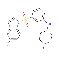 CN1CCC(Nc2cccc(S(=O)(=O)n3ccc4cc(Br)ccc43)c2)CC1 ZINC000035261917