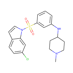 CN1CCC(Nc2cccc(S(=O)(=O)n3ccc4ccc(Cl)cc43)c2)CC1 ZINC000035262017