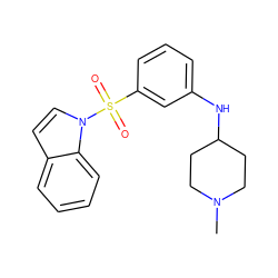 CN1CCC(Nc2cccc(S(=O)(=O)n3ccc4ccccc43)c2)CC1 ZINC000035261914