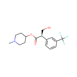 CN1CCC(OC(=O)[C@@H](CO)c2cccc(C(F)(F)F)c2)CC1 ZINC000096908938