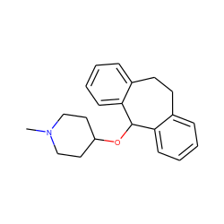 CN1CCC(OC2c3ccccc3CCc3ccccc32)CC1 ZINC000001482083