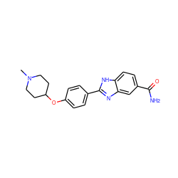 CN1CCC(Oc2ccc(-c3nc4cc(C(N)=O)ccc4[nH]3)cc2)CC1 ZINC000028959990