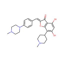 CN1CCC(c2c(O)cc(O)c3c2O/C(=C\c2ccc(N4CCN(C)CC4)cc2)C3=O)CC1 ZINC000013473133