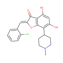 CN1CCC(c2c(O)cc(O)c3c2O/C(=C\c2ccccc2Cl)C3=O)CC1 ZINC000013473131