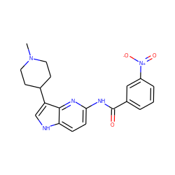 CN1CCC(c2c[nH]c3ccc(NC(=O)c4cccc([N+](=O)[O-])c4)nc23)CC1 ZINC000013523658