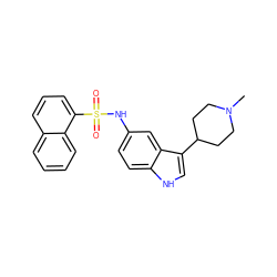 CN1CCC(c2c[nH]c3ccc(NS(=O)(=O)c4cccc5ccccc45)cc23)CC1 ZINC000013611770