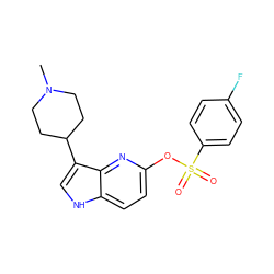 CN1CCC(c2c[nH]c3ccc(OS(=O)(=O)c4ccc(F)cc4)nc23)CC1 ZINC000013523631