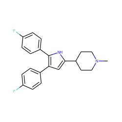 CN1CCC(c2cc(-c3ccc(F)cc3)c(-c3ccc(F)cc3)[nH]2)CC1 ZINC000028468765