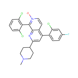 CN1CCC(c2cc(-c3ccc(F)cc3Cl)c3cc[n+]([O-])c(-c4c(Cl)cccc4Cl)c3n2)CC1 ZINC000073163664