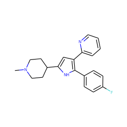 CN1CCC(c2cc(-c3ccccn3)c(-c3ccc(F)cc3)[nH]2)CC1 ZINC000028474371