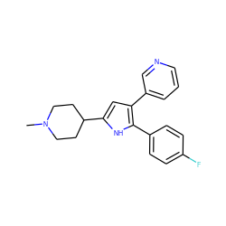 CN1CCC(c2cc(-c3cccnc3)c(-c3ccc(F)cc3)[nH]2)CC1 ZINC000028471982