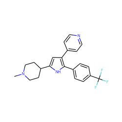 CN1CCC(c2cc(-c3ccncc3)c(-c3ccc(C(F)(F)F)cc3)[nH]2)CC1 ZINC000028469968