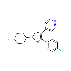 CN1CCC(c2cc(-c3ccncc3)c(-c3ccc(F)cc3)[nH]2)CC1 ZINC000000009158