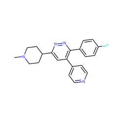 CN1CCC(c2cc(-c3ccncc3)c(-c3ccc(F)cc3)nn2)CC1 ZINC000028474368